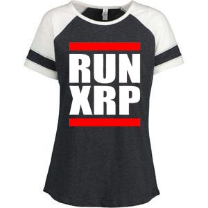 Run XRP Ripple Crypto Currency To the Moon Enza Ladies Jersey Colorblock Tee