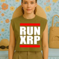 Run XRP Ripple Crypto Currency To the Moon Garment-Dyed Women's Muscle Tee