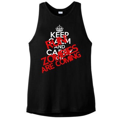 Run! Zombies Are Coming Ladies PosiCharge Tri-Blend Wicking Tank