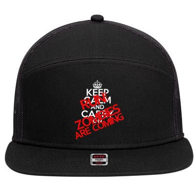 Run! Zombies Are Coming 7 Panel Mesh Trucker Snapback Hat