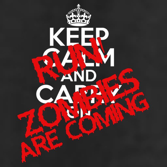 Run! Zombies Are Coming 7 Panel Mesh Trucker Snapback Hat