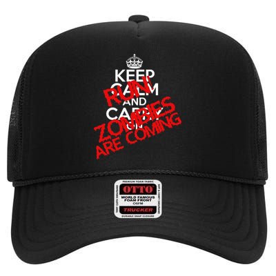 Run! Zombies Are Coming High Crown Mesh Back Trucker Hat