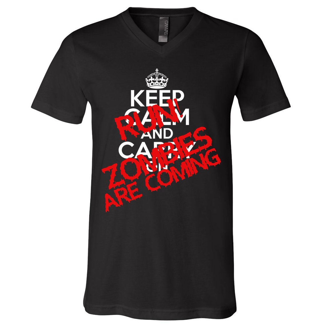 Run! Zombies Are Coming V-Neck T-Shirt