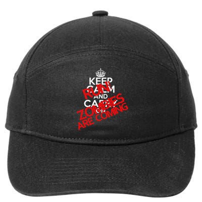 Run! Zombies Are Coming 7-Panel Snapback Hat