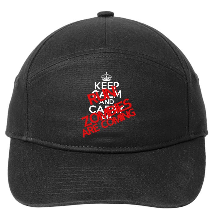 Run! Zombies Are Coming 7-Panel Snapback Hat