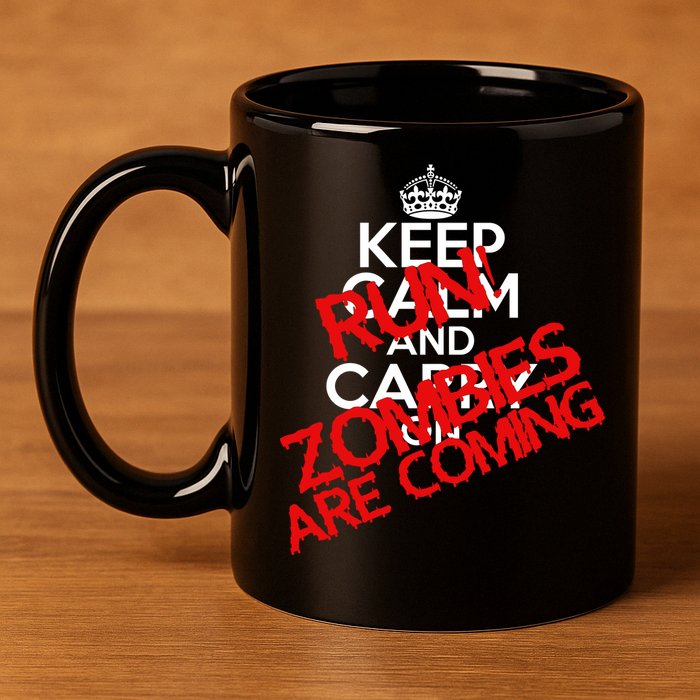 Run! Zombies Are Coming 11oz C Handle Ceramic Mug