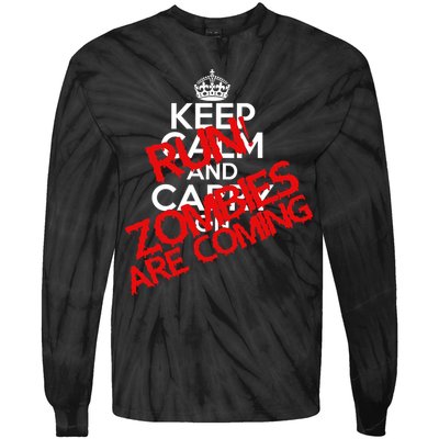 Run! Zombies Are Coming Tie-Dye Long Sleeve Shirt