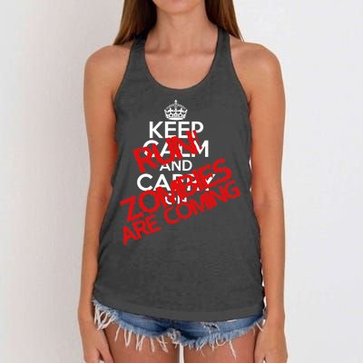 Run! Zombies Are Coming Women's Knotted Racerback Tank