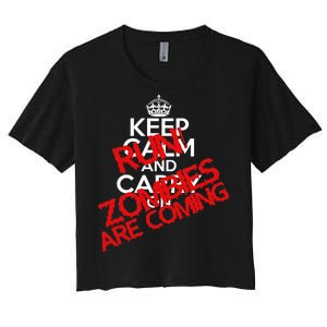 Run! Zombies Are Coming Women's Crop Top Tee