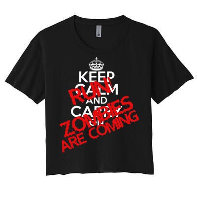 Run! Zombies Are Coming Women's Crop Top Tee