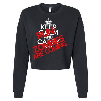 Run! Zombies Are Coming Cropped Pullover Crew