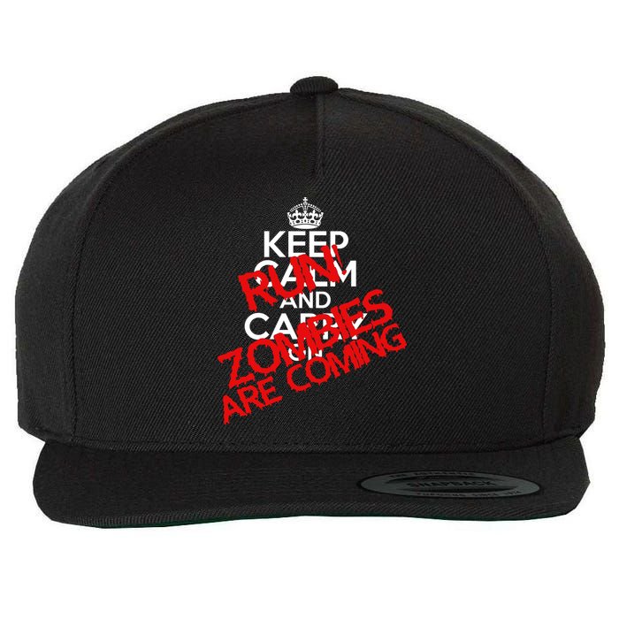 Run! Zombies Are Coming Wool Snapback Cap