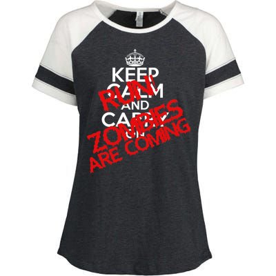 Run! Zombies Are Coming Enza Ladies Jersey Colorblock Tee