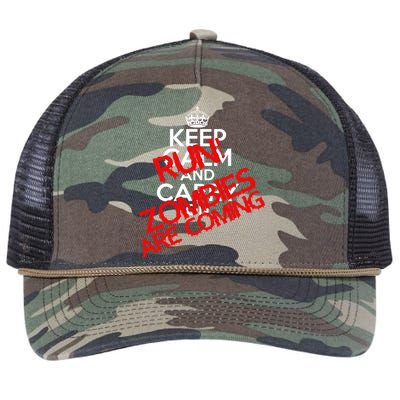 Run! Zombies Are Coming Retro Rope Trucker Hat Cap