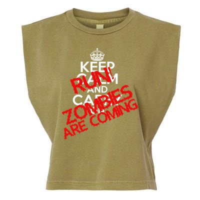 Run! Zombies Are Coming Garment-Dyed Women's Muscle Tee