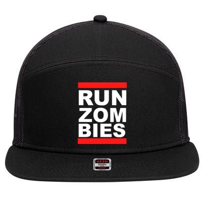 Run Zombies Retro 7 Panel Mesh Trucker Snapback Hat