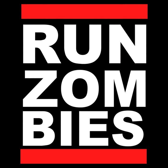 Run Zombies Retro Drawstring Bag