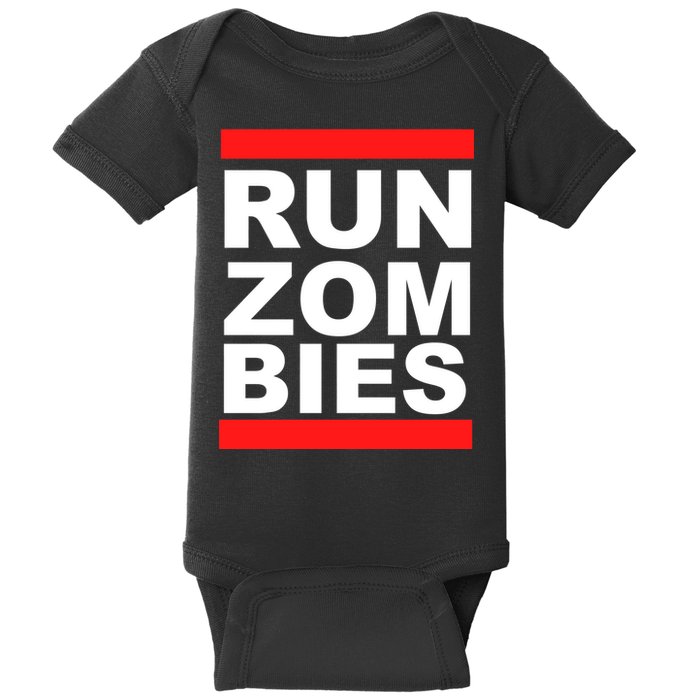 Run Zombies Retro Baby Bodysuit