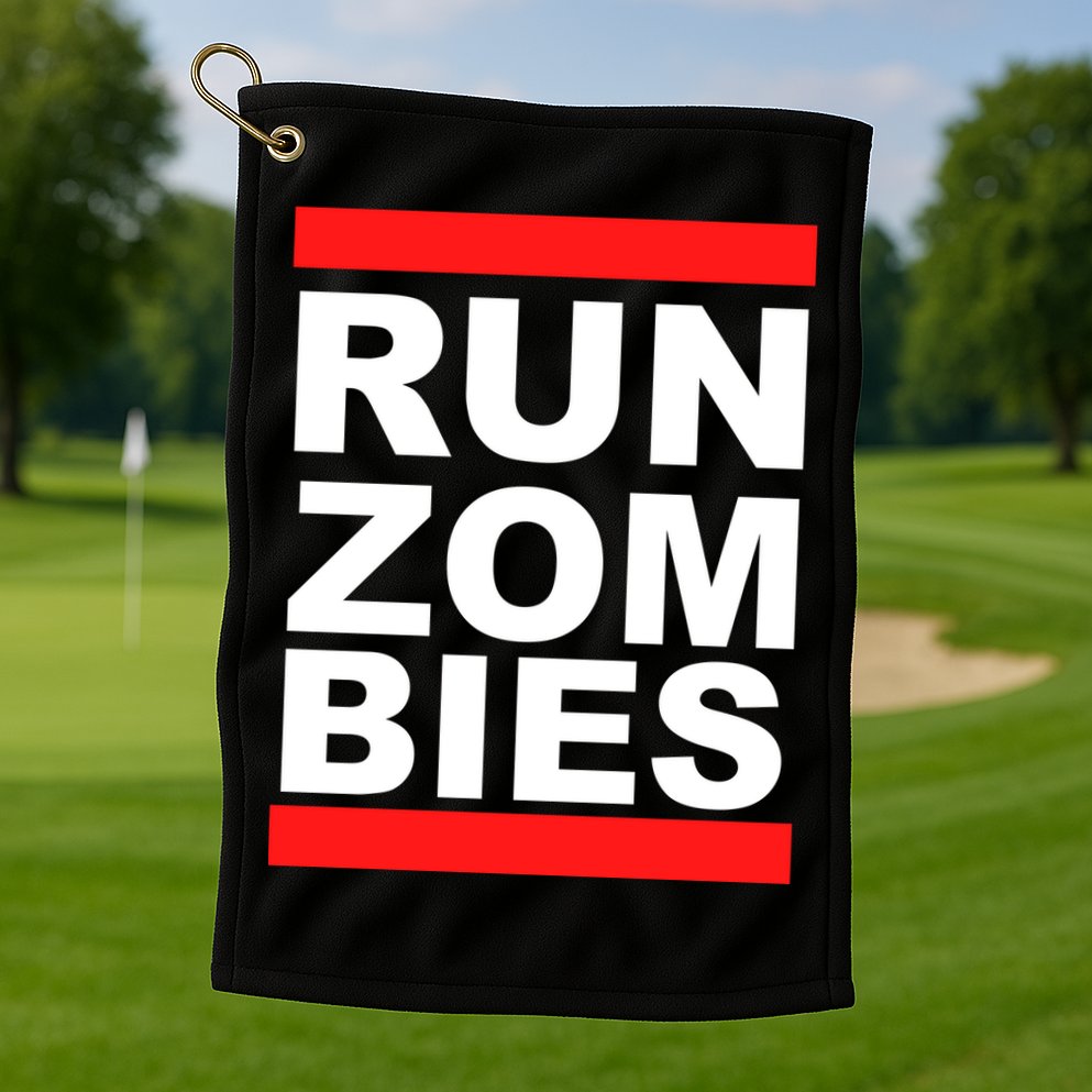 Run Zombies Retro Golf Towel