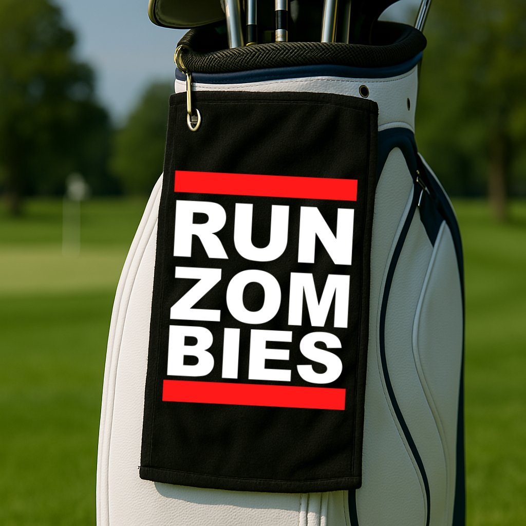 Run Zombies Retro Golf Towel