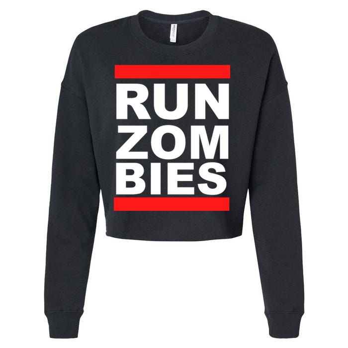 Run Zombies Retro Cropped Pullover Crew