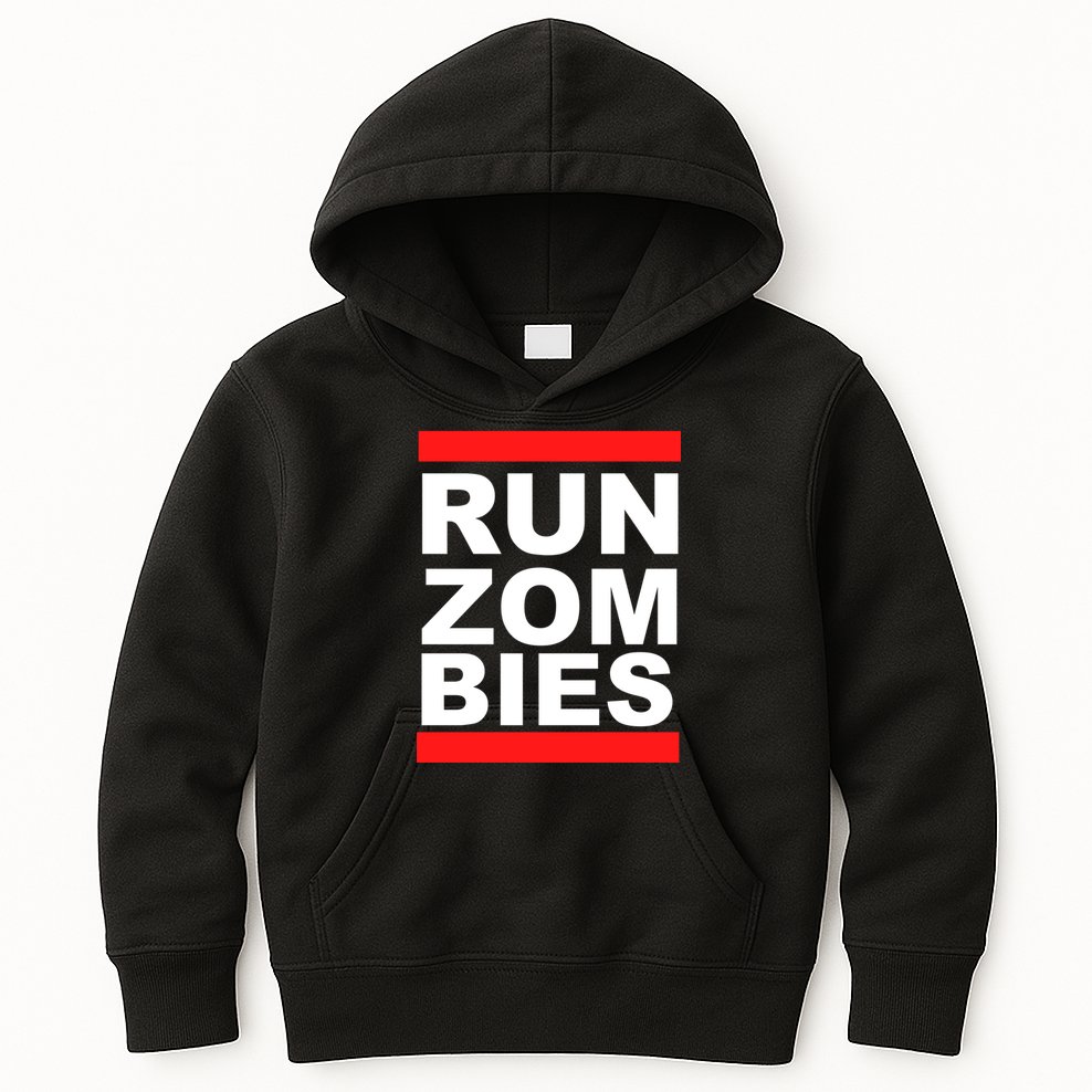 Run Zombies Retro Kids Hoodie