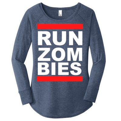 Run Zombies Retro Women's Perfect Tri Tunic Long Sleeve Shirt