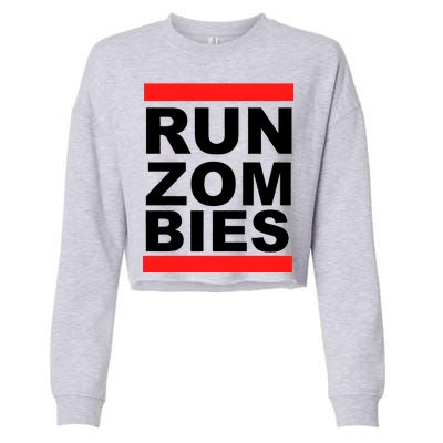 Run Zombies Retro Cropped Pullover Crew