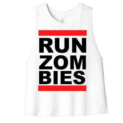 Run Zombies Retro Women's Racerback Cropped Tank