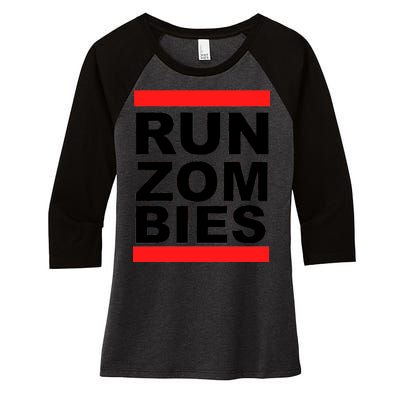 Run Zombies Retro Women's Tri-Blend 3/4-Sleeve Raglan Shirt