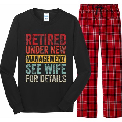 Retired Under New Management See Wife For Details Retirement Long Sleeve Pajama Set