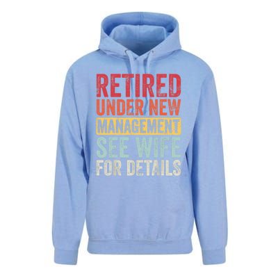 Retired Under New Management See Wife For Details Retirement Unisex Surf Hoodie