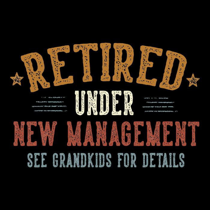 Retired Under New Management See Grandkids Grandpa Grandma Visor