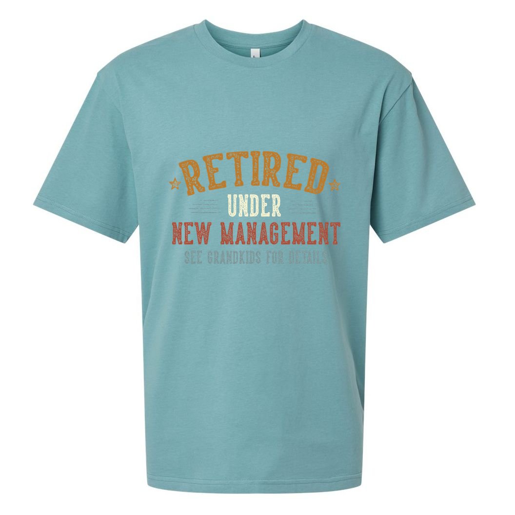 Retired Under New Management See Grandkids Grandpa Grandma Sueded Cloud Jersey T-Shirt