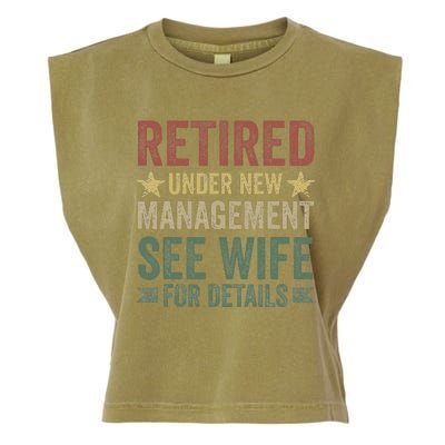 Retired Under New Management See Wife For Details Retirement Garment-Dyed Women's Muscle Tee