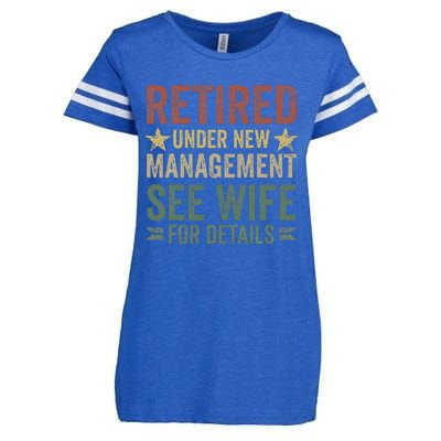 Retired Under New Management See Wife For Details Retirement Enza Ladies Jersey Football T-Shirt