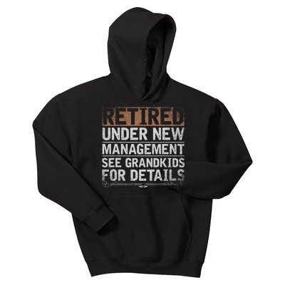 Retired Under New Management See Grand Funny Retirement Kids Hoodie