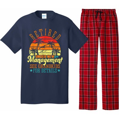 Retired Under New Management See Grandkids Funny Retirement Pajama Set