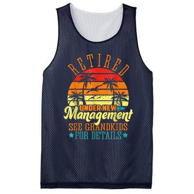 Retired Under New Management See Grandkids Funny Retirement Mesh Reversible Basketball Jersey Tank