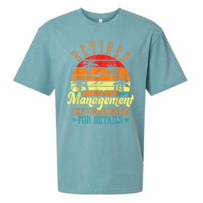 Retired Under New Management See Grandkids Funny Retirement Sueded Cloud Jersey T-Shirt