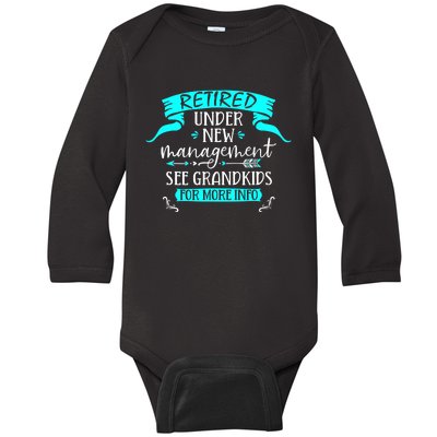 Retired Under New Management See Grand Baby Long Sleeve Bodysuit