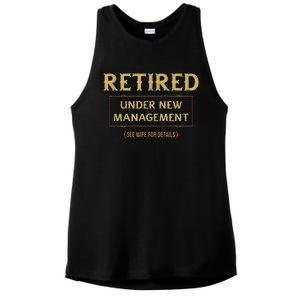 Retired Under New Management Funny Retirement Ladies PosiCharge Tri-Blend Wicking Tank