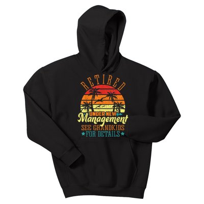 Retired Under New Management See Grandkid Funny Retirement Kids Hoodie