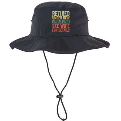 Retired Under New Management See Wife For Details Retirement Legacy Cool Fit Booney Bucket Hat