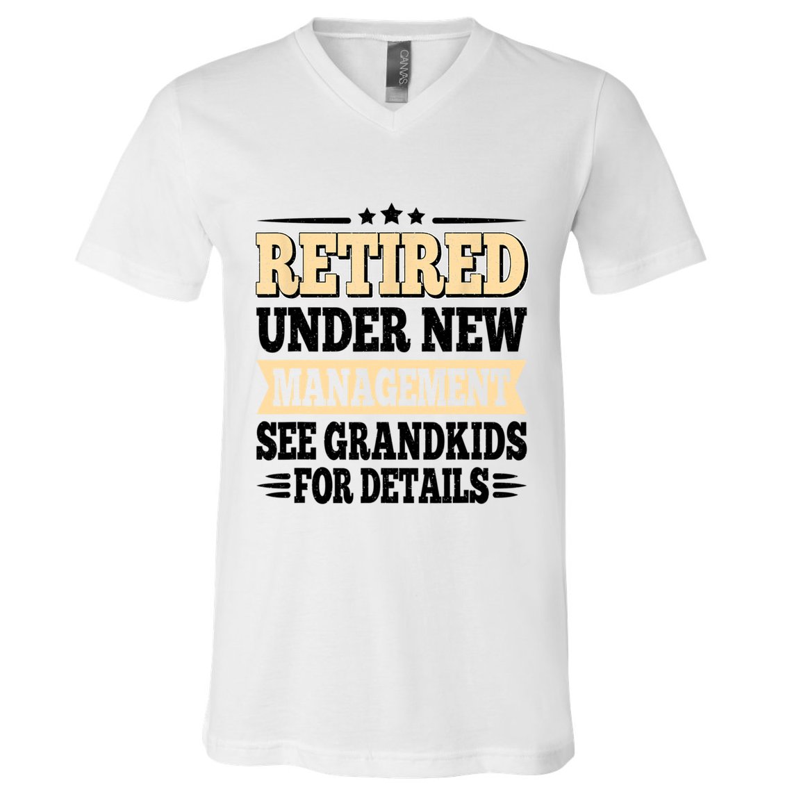 Retired Under New Management See Grandkids Vintage V-Neck T-Shirt