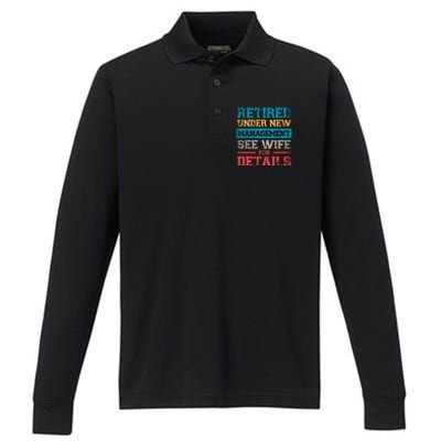 Retired Under New Management See Wife For Details Retirement Performance Long Sleeve Polo