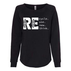 Recycle Use New Think Earth Day Gift Womens California Wash Sweatshirt