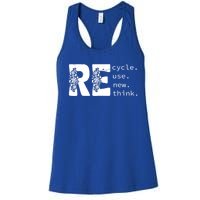 Recycle Use New Think Earth Day Gift Women's Racerback Tank