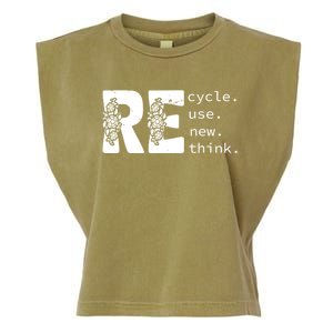 Recycle Use New Think Earth Day Gift Garment-Dyed Women's Muscle Tee