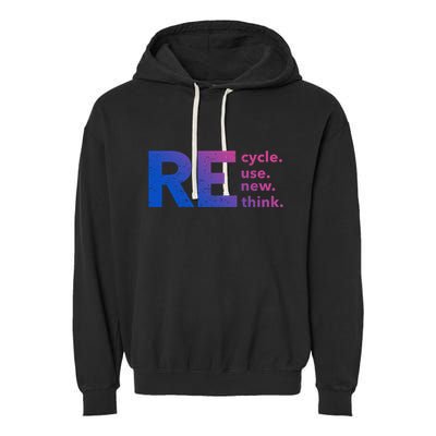 Recycle Use New Think Gift Garment-Dyed Fleece Hoodie